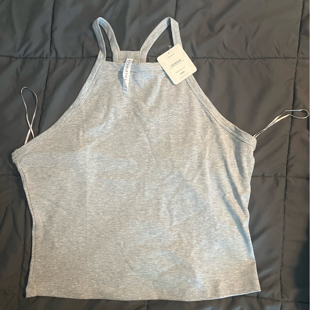Fabletics Live-In Halter Tank – XXL – NWT – Soft Stretch Grey